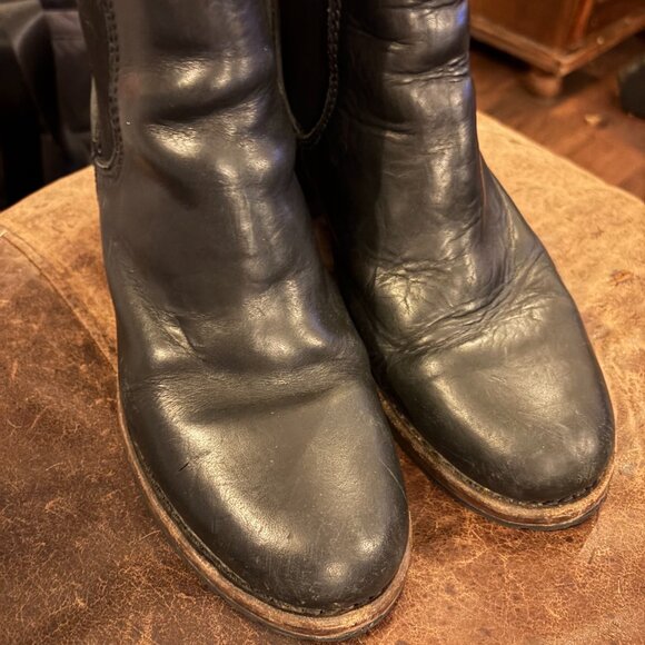 Vintage Frye Sabrina Black Leather Chelsea Ankle Boots - Picture 8 of 10